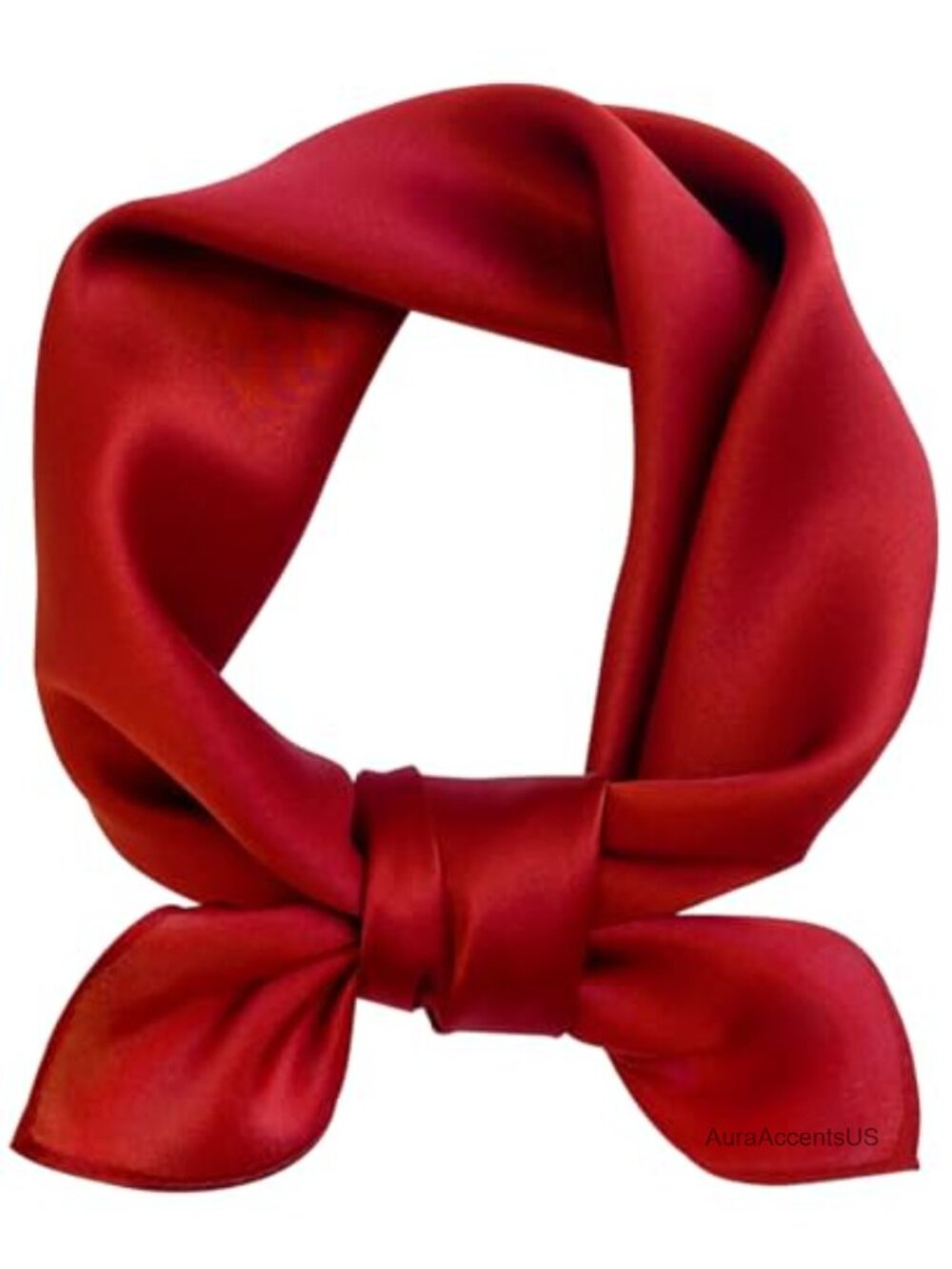 Satin Square Scarf Solid Color Emulation Silk Handkerchief Hair Ribbon Headband